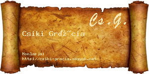 Csiki Grácia névjegykártya